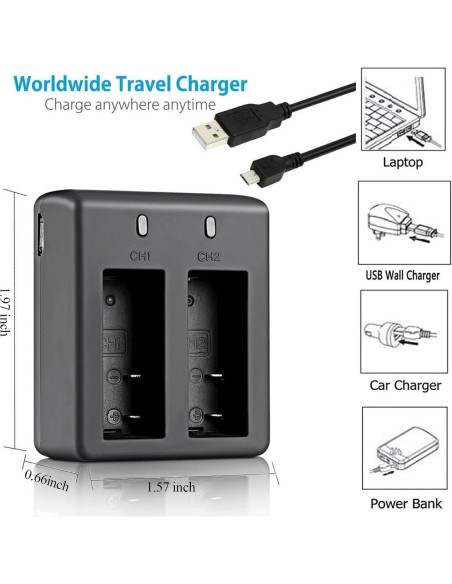 Kit de Baterías Recargables VVHOOY 3x1050mAh con Cargador USB Kit de Baterías Recargables VVHOOY 3x1050mAh con Cargador USB