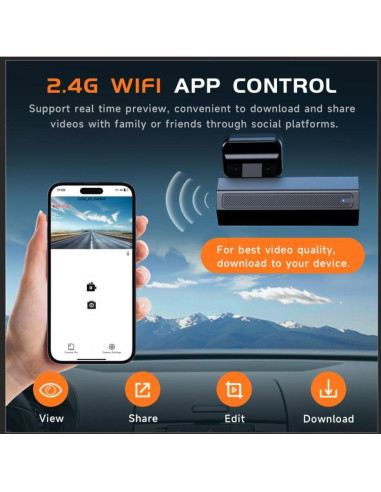 Cámara de Tablero Veement V200 2.5K WiFi con Visión Nocturna
