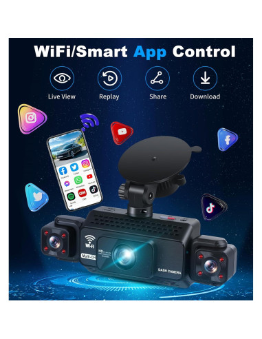 Cámara Dash 360 GEMEK 2K 4 Canales WiFi Control APP