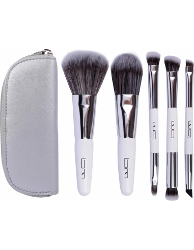 Juego de Brochas de Maquillaje Brush Master 5PCS Viaje Blanco