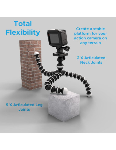 Trípode Flexible Digicharge 25.4 cm para Cámara y GoPro