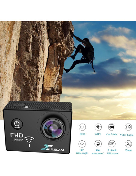 Cámara Deportiva Xilecam A71 Full HD 1080P WiFi 40m Impermeable Cámara Deportiva Xilecam A71 Full HD 1080P WiFi 40m Impermeable