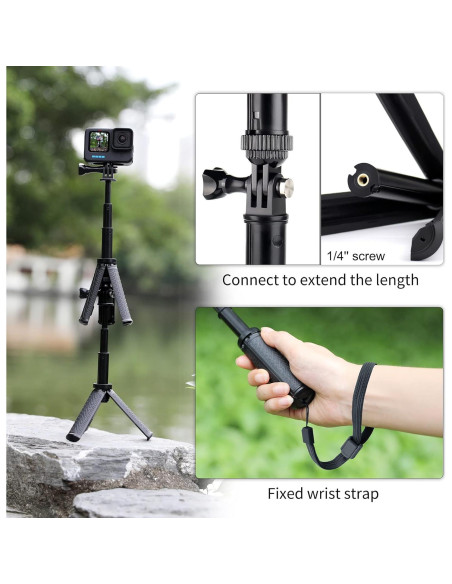 Palo de Selfie Trípode YALLSAME Extensible para GoPro Palo de Selfie Trípode YALLSAME Extensible para GoPro