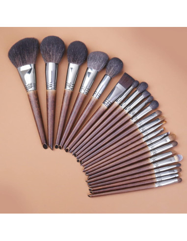 Juego de Brochas de Maquillaje ENZO K 24 Pcs Naturales Deluxe