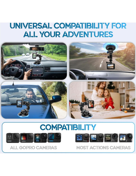 Soporte de Ventosa MiPremium para GoPro Hero 13-3 y Cámaras de Acción Soporte de Ventosa MiPremium para GoPro Hero 13-3 y Cámaras de Acción