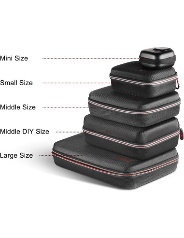 Funda de Transporte Pequeña HSU para GoPro Hero 13/12/11/10/9/8/7/6/5 Roja