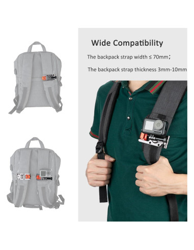 Soporte de Correa de Mochila NICEYRIG para GoPro Hero 11/10/9/8/7
