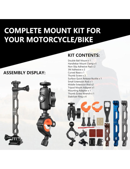 Kit de Accesorios para Cámara NUOBAKE 19 en 1 para GoPro e Insta360 Kit de Accesorios para Cámara NUOBAKE 19 en 1 para GoPro e Insta360