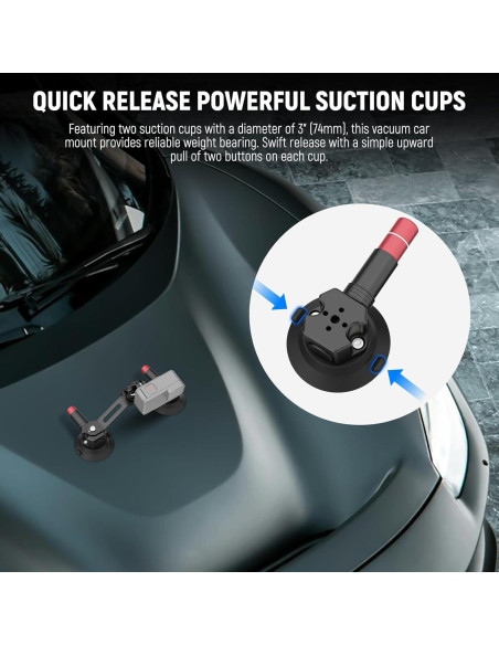 Soporte de Ventosa Doble para Coche NEEWER CA066 con Brazo Mágico Soporte de Ventosa Doble para Coche NEEWER CA066 con Brazo Mágico