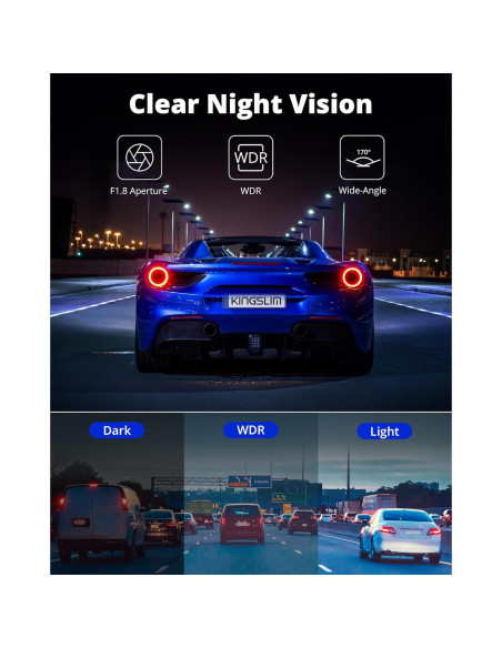 Cámara Dash KINGSLIM E2PRO Doble 2K+1080P WiFi Compacta Cámara Dash KINGSLIM E2PRO Doble 2K+1080P WiFi Compacta