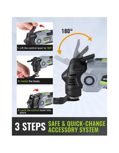 Herramienta Oscilante WORKPRO 20V Inalámbrica 6 Velocidades