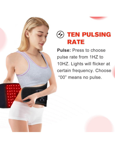 Cinturón Terapia Luz Roja Inalámbrico DGYAO 129cm Alivio Dolor