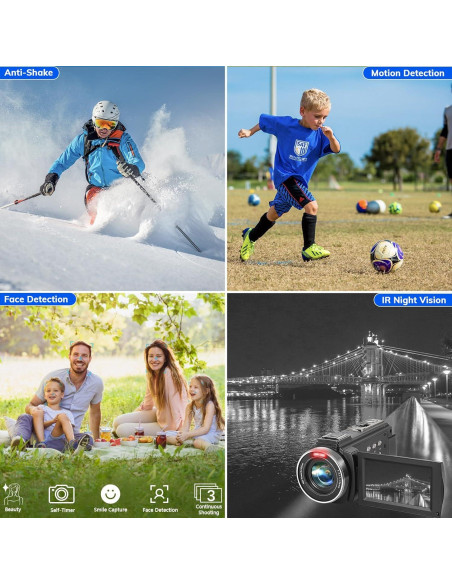 Cámara de Video FHD 1080P Kimonie 36MP 3" LCD 16X Zoom Cámara de Video FHD 1080P Kimonie 36MP 3" LCD 16X Zoom