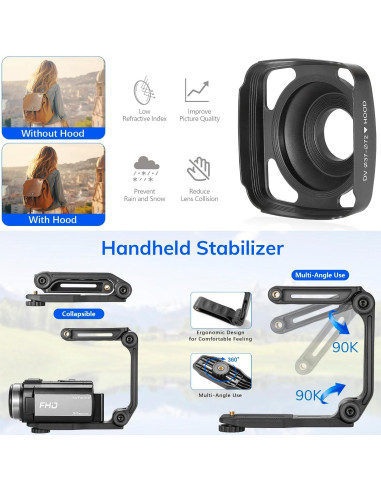 Cámara de Video FHD 1080P Kimonie 36MP 3" LCD 16X Zoom