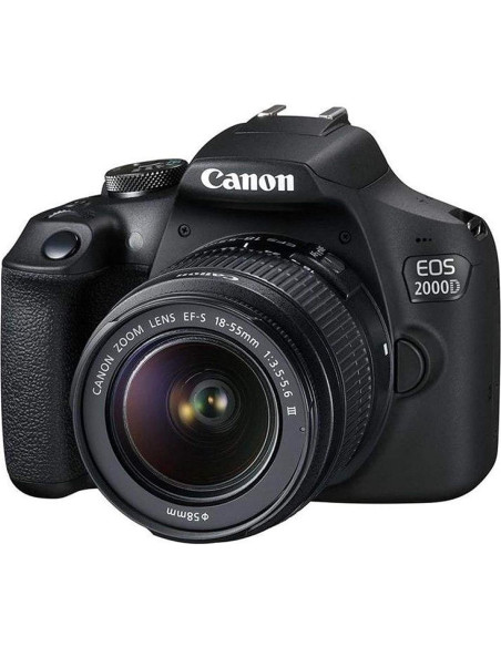 Cámara DSLR Canon EOS 2000D con Lente 18-55mm y Accesorios Cámara DSLR Canon EOS 2000D con Lente 18-55mm y Accesorios