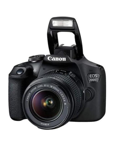 Cámara DSLR Canon EOS 2000D Rebel T7 con Lente 18-55mm y Accesorios
