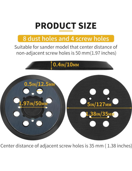 Pad de Lijadora Dewalt 5" 2 Pack Gancho y Bucle Pad de Lijadora Dewalt 5" 2 Pack Gancho y Bucle
