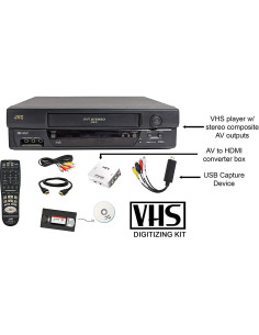 VCR VHS JVC HR-VP con Control Remoto y Adaptador USB 2