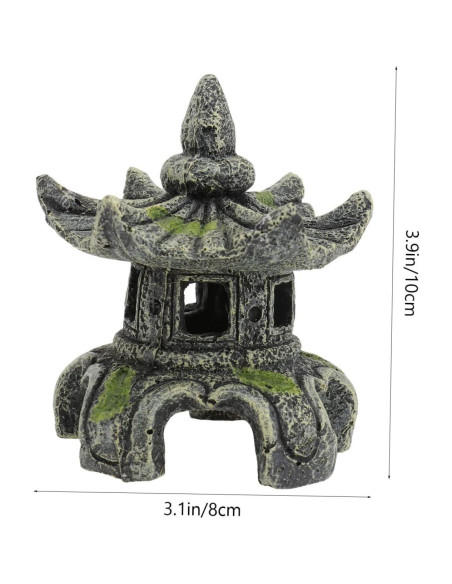 Adorno de Acuario Pabellón Zen FOMIYES 10x8cm Gris Oscuro Adorno de Acuario Pabellón Zen FOMIYES 10x8cm Gris Oscuro