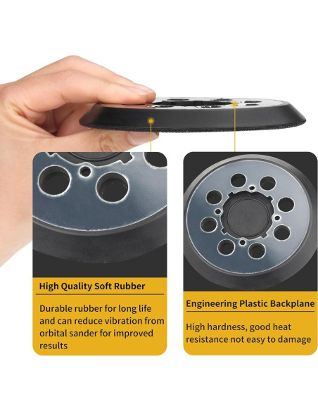 Pad de Lijadora Dewalt 5" 2 Pack Gancho y Bucle Pad de Lijadora Dewalt 5" 2 Pack Gancho y Bucle