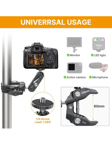 Soporte Multifuncional UURig R094 Super Clamp para Cámara