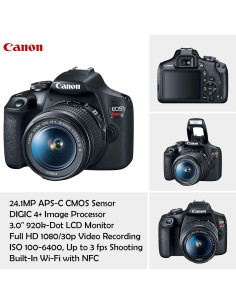 Cámara DSLR Canon EOS Rebel T7 + Lentes 18-55mm y 75-300mm 2