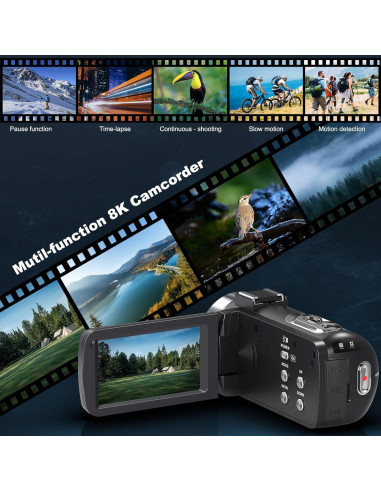 Cámara de Video 8K 64MP GTYOLOR DV8K con Pantalla 3" y Control Remoto
