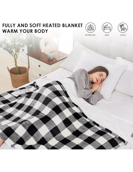 Manta eléctrica Homemate 127x152 cm franela suave 10 niveles calor Manta eléctrica Homemate 127x152 cm franela suave 10 niveles calor
