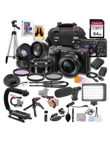 Cámara Sony Alpha a6400 con Lente 16-50mm y Accesorios
