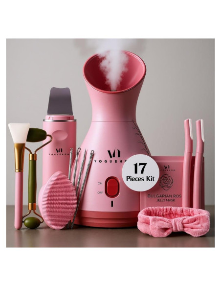 Kit de Spa Facial VogueNow LuxGlow 17 Herramientas y Vaporizador Kit de Spa Facial VogueNow LuxGlow 17 Herramientas y Vaporizador
