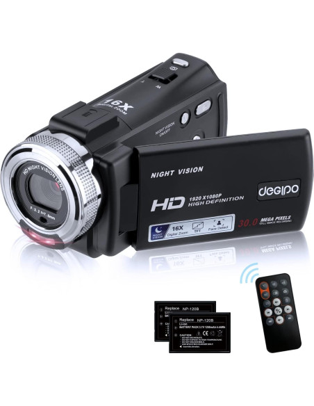 Cámara de Video Full HD 1080P DEGIPO HDV-P12 con Visión Nocturna Cámara de Video Full HD 1080P DEGIPO HDV-P12 con Visión Nocturna