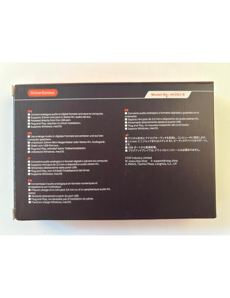 DriverGenius AV202-B Capturador de Audio USB 2.0 a MP3 DriverGenius AV202-B Capturador de Audio USB 2.0 a MP3