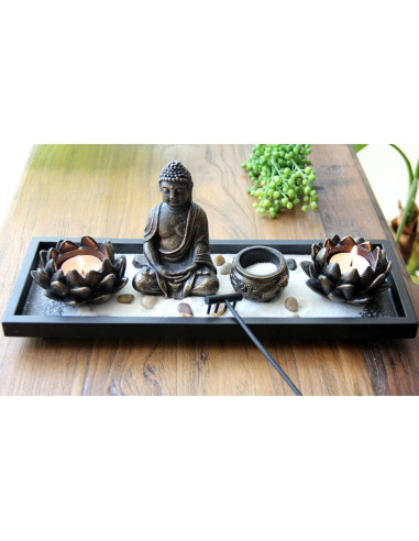Jardín Zen de Mesa Buda Multicolor 12 Piezas Decoración
