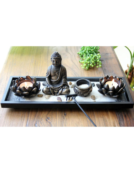 Jardín Zen de Mesa Buda Multicolor 12 Piezas Decoración Jardín Zen de Mesa Buda Multicolor 12 Piezas Decoración