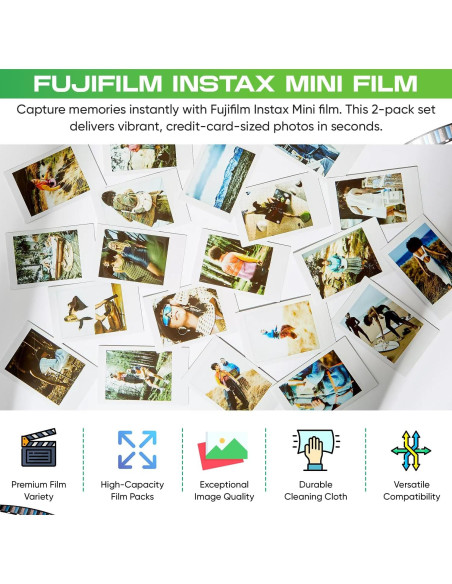 Películas Instantáneas Fujifilm Instax Mini - 40 Exposiciones, ISO 800 Películas Instantáneas Fujifilm Instax Mini - 40 Exposiciones, ISO 800