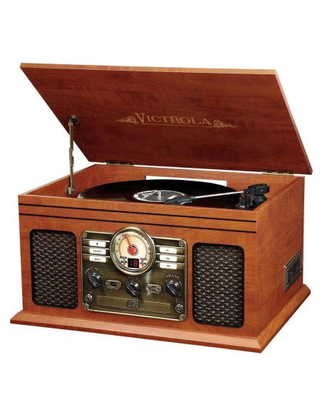 Victrola Nostálgico 6-en-1 Reproductor de Vinilo Caoba Victrola Nostálgico 6-en-1 Reproductor de Vinilo Caoba