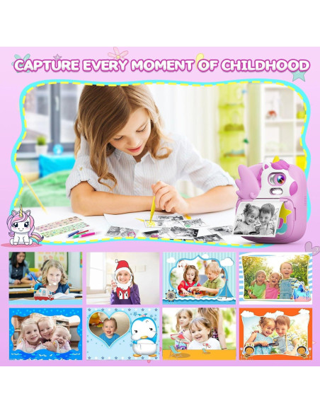 Cámara Instantánea para Niños CAMCLID 12MP 1080P Púrpura Cámara Instantánea para Niños CAMCLID 12MP 1080P Púrpura