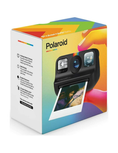 Cámara Instantánea Polaroid Go Negra + Película Doble + Kit