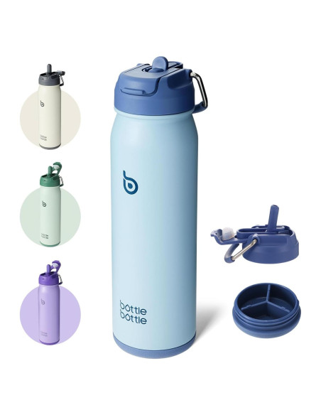 Botella de Agua Deportiva BOTELLA BOTELLA 0.68L Aislada Azul Botella de Agua Deportiva BOTELLA BOTELLA 0.68L Aislada Azul
