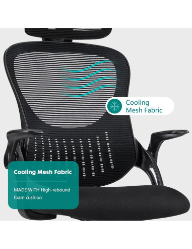 Silla de Oficina Ergonomica SMUG con Soporte Lumbar Negro