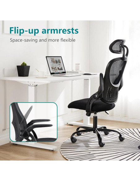 Silla de Oficina Ergonomica SMUG con Soporte Lumbar Negro Silla de Oficina Ergonomica SMUG con Soporte Lumbar Negro