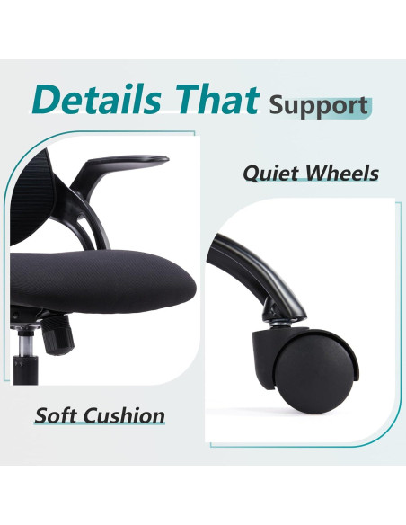 Silla de Oficina Ergonomica SMUG con Soporte Lumbar Negro Silla de Oficina Ergonomica SMUG con Soporte Lumbar Negro
