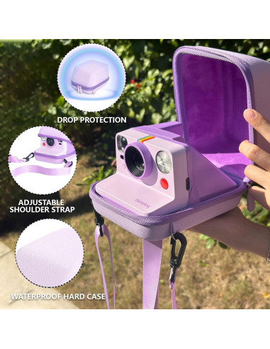 Funda Protectora CAIYOULE para Cámara Polaroid Now y Flip - Púrpura