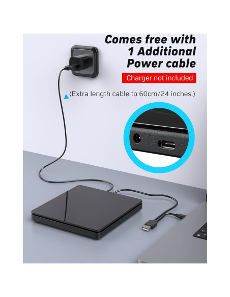 Unidad Externa CD/DVD XRTFORE Clamshell USB 3.0 Portátil Unidad Externa CD/DVD XRTFORE Clamshell USB 3.0 Portátil