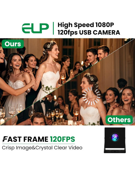 Cámara USB ELP 12MP Gran Angular 1080P 120fps para PC Cámara USB ELP 12MP Gran Angular 1080P 120fps para PC