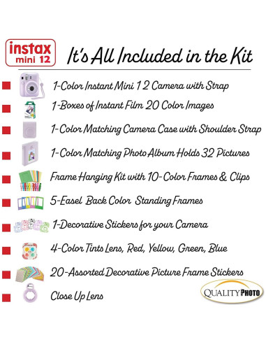 Cámara Instantánea Fujifilm Instax Mini 12 Púrpura con Accesorios