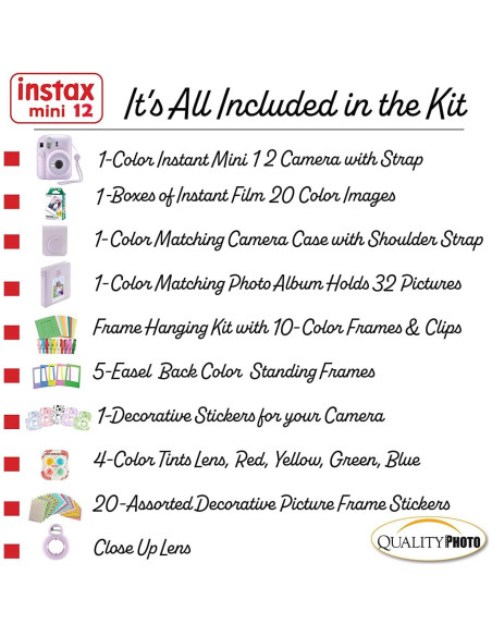 Cámara Instantánea Fujifilm Instax Mini 12 Púrpura con Accesorios Cámara Instantánea Fujifilm Instax Mini 12 Púrpura con Accesorios