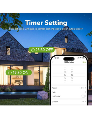 Enchufe Inteligente HBN WiFi Exterior 2 Salidas IP44