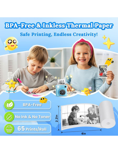 Cámara Instantánea JPVERLY P260 Azul 1080P para Niños Cámara Instantánea JPVERLY P260 Azul 1080P para Niños