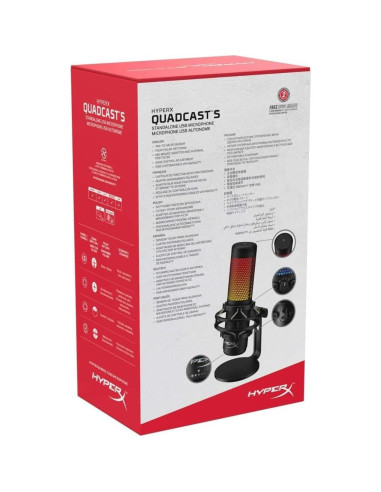 Micrófono de Condensador USB HyperX QuadCast S RGB - Negro